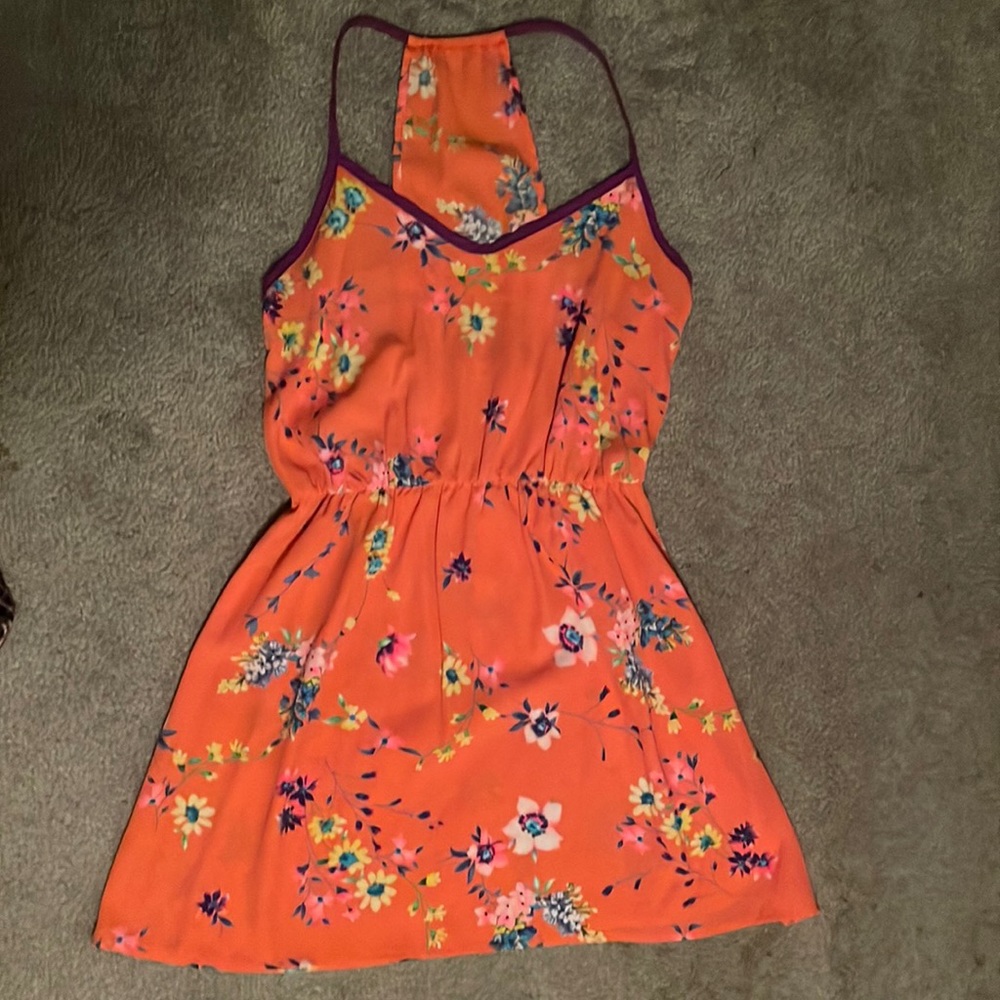 Orange Floral Dress.